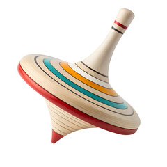 spinning top toy isolated on white background