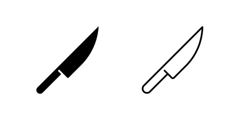 Essential chef knife icon set for kitchen, cooking, and culinary arts. Useful for restaurants, food blogs, and recipe themes.