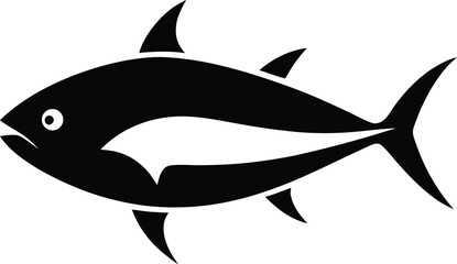 tuna fish silhouette  icon on white background