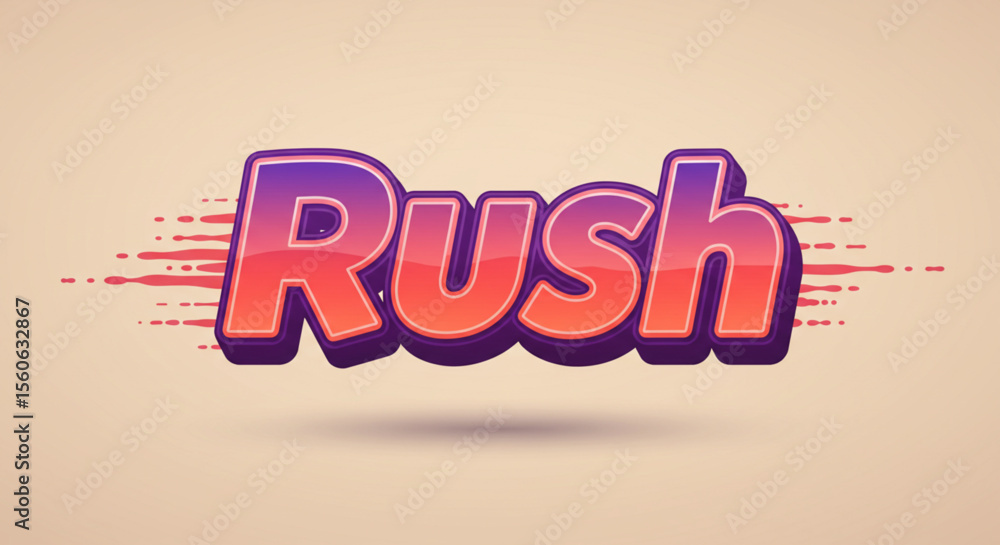 Poster dynamic rush text effect gradient & motion blur design