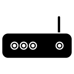 Router icon with solid theme and transparent background