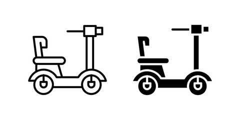 Trendy electric scooter icon set for urban mobility, personal transport, and eco-friendly travel. Perfect for city commuting and modern lifestyle.