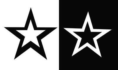 black and white star