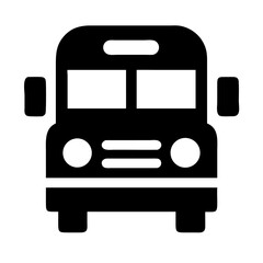 school bus icon on white background