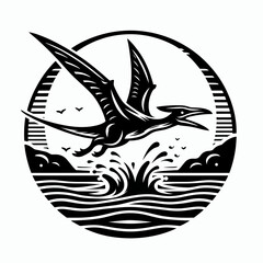 Pteranodon Diving into a Lake for Prey © Samra