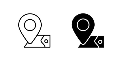Universal location pin icon set for maps, GPS navigation, and place markers. Essential for travel, delivery, and digital applications.