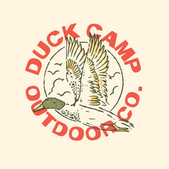 duck camp, this design is suitable for hunters who need a vintage duck design