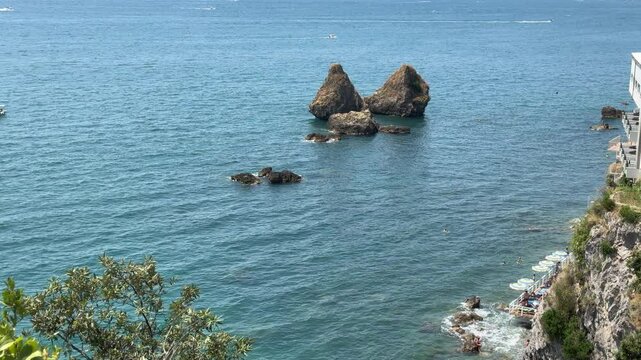 Vietri sul Mare, iconic Due Fratelli rocks in the sea