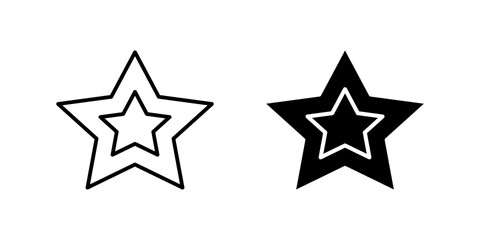 Universal star icon set for favorites, ratings, and quality indicators. Ideal for reviews, best choice, and positive feedback.