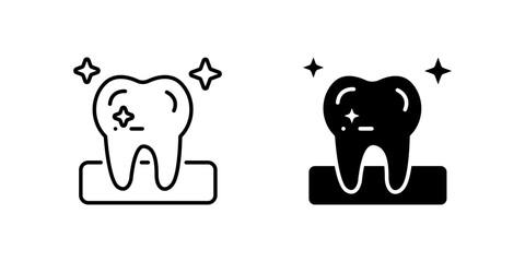 Obraz premium Clean teeth care icon set representing dentistry, oral hygiene, and dental health. Perfect for medical, wellness, and clinic themes.