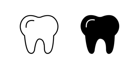 Basic tooth icon set representing dental health, human anatomy, and oral care. Ideal for dentistry, medical, and wellness themes.