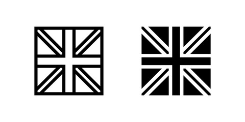 Iconic United Kingdom flag icon set representing British nationality and national pride. Perfect for patriotism, country, and international themes.