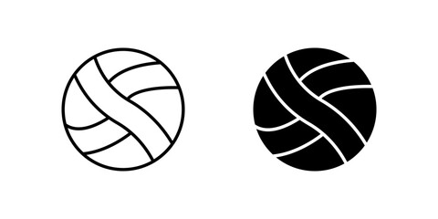 Classic volleyball sport game icon set for beach activities, team sports, and outdoor recreation. Ideal for summer, leisure, and fitness themes.