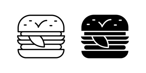 Delicious vegan burger icon set representing plant-based food, healthy eating, and vegetarian options. Perfect for diet, restaurants, and organic themes.