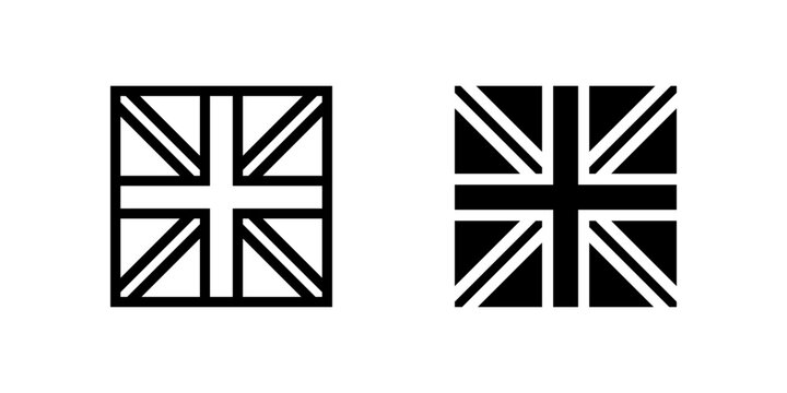 Iconic United Kingdom flag icon set representing British nationality and national pride. Perfect for patriotism, country, and international themes.