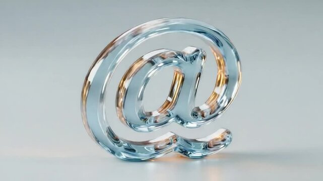 Elegant Clear Glass At Symbol Rotating on a Soft Background for Graphic Resources