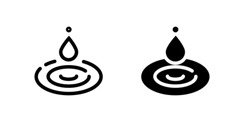 Abstract water rings icon set representing drops, ripple effects, and liquid surfaces. Ideal for purity, freshness, and environmental themes.
