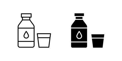Simple water bottle icon set for drinks, hydration, and healthy lifestyle. Essential for fitness, sports, and daily wellness.