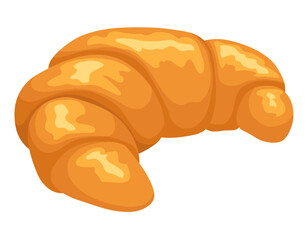 Golden Croissant Delight: A single, freshly baked croissant, golden-brown and flaky, sits invitingly, showcasing its layered texture and delicious appeal. 