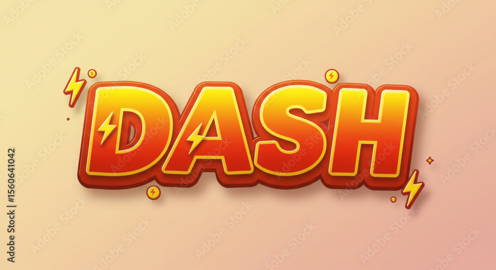 Poster dynamic dash text effect bold, energetic typography design