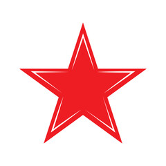 red star isolated on white background.