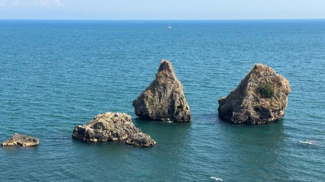 Vietri sul Mare, iconic Due Fratelli rocks in the sea