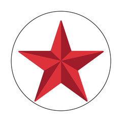 Vector red star symbol icon on white background.