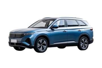 modern blue suv isolated on white background PNG ,AI GENERATED