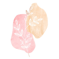 Watercolor floral element. Design Template.