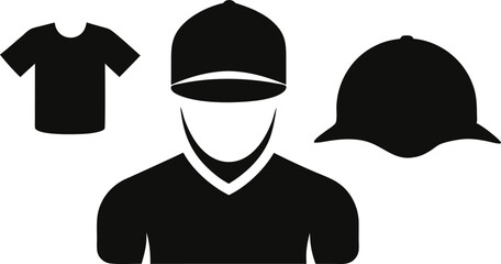 Apparel Combo T Shirt and Cap Silhouette