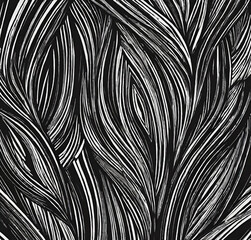 Abstract black and white background. Backdrop with waves. Digital art. Pattern design. Beautiful illustration. Decoration wallpaper. 