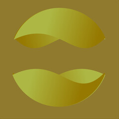 vector illustration of abstract yellow sphere divided in half on dark gold background