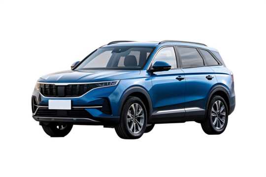 modern blue suv isolated on white background PNG ,AI GENERATED