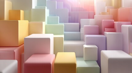 Shimmering pastel waves flow under a serene sky evoking a sense of fluidity and dreamy landscapes