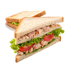 tuna sandwich isolated on white background cutout