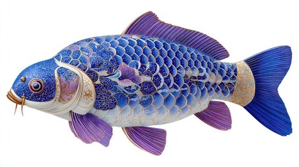 Decorative blue and purple carp
