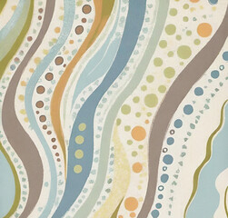 Abstract colorful background. Backdrop with waves and dots. Digital art. Pattern design. Beautiful illustration. Decoration wallpaper. 