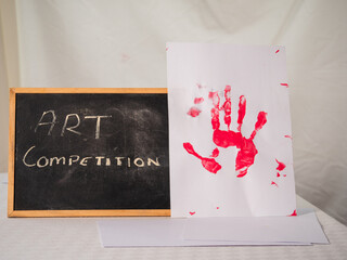 Amateur Art competition palm hand print painting