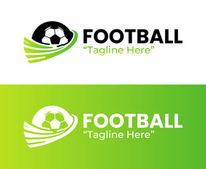 Modern Football Logo in Green and White for Sports Teams and Events Branding