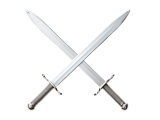 Crossed Swords on White Background, Medieval Concept