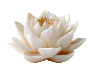 White Lotus Flower Figurine - Serene and Elegant