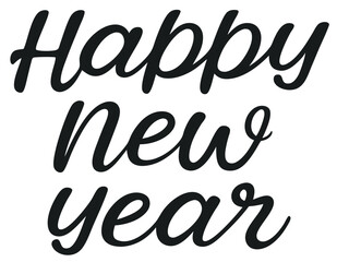 Happy New Year Hand Lettering Calligraphy

