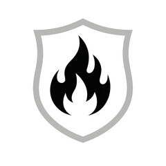 Vector illustration of a burning fire icon, a hot flame symbol design for danger or warning signs