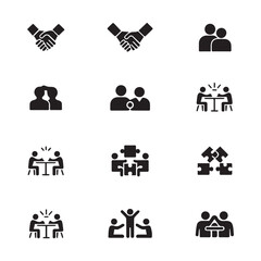 set of black icons
