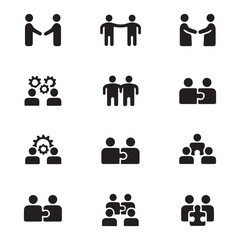 business people icons set