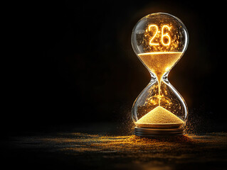 Glowing Hourglass with Number 26