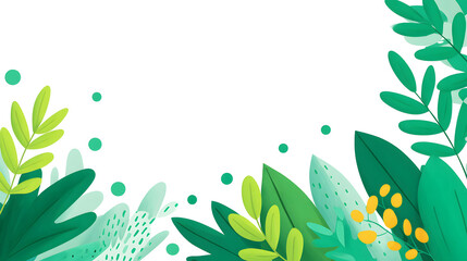 Fresh green spring background with surrounding leaves