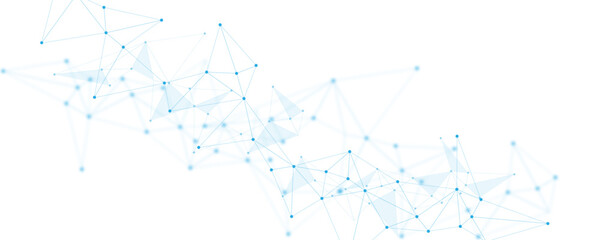 Abstract white blue digital technology futuristic communication high tech concept background. Technology dots lines connect network background.	