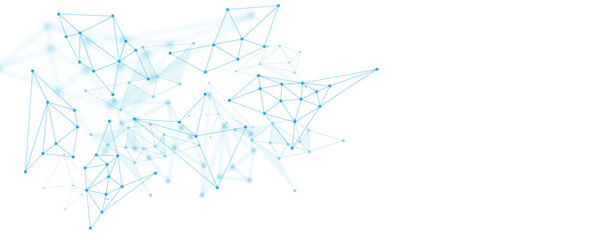 Abstract white blue digital technology futuristic communication high tech concept background. Technology dots lines connect network background.	