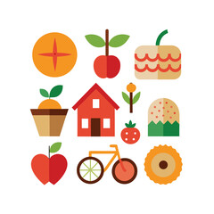 Thirty three Vintage Village Illustrations Houses Buildings and Scenery